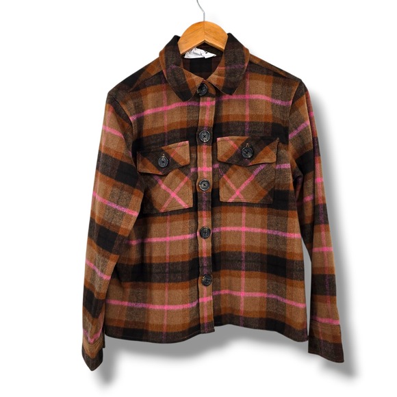 BB Dakota Steve Madden Plaid Shirt Jacket Women's Size S Button Down - Picture 1 of 10